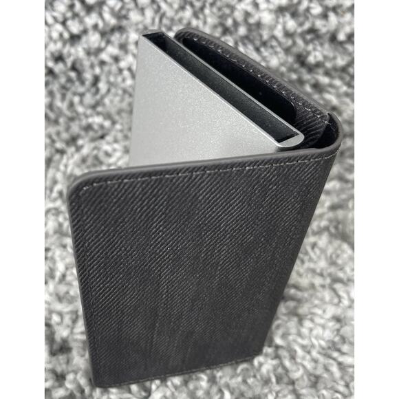 Dark Grey Trifold Leather Wallet Men’s Accessory - Picture 2 of 12